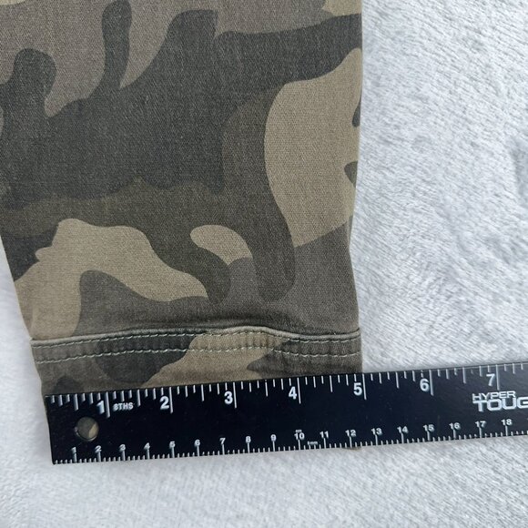 D. Jeans Camouflage Denim Jacket Button Front Army Green Women's Size 1X - Picture 10 of 12